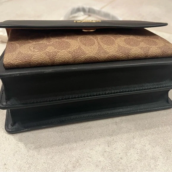 Coach Klare Crossbody Bag in Signature Canvas and Black Leather Purse CV978 - Picture 11 of 16